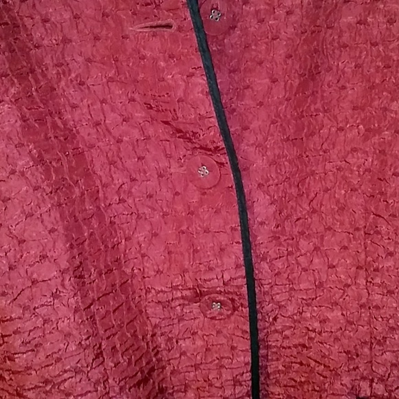 TanJay Red and Black Trim Size 16 Blazer Jacket - Picture 4 of 6